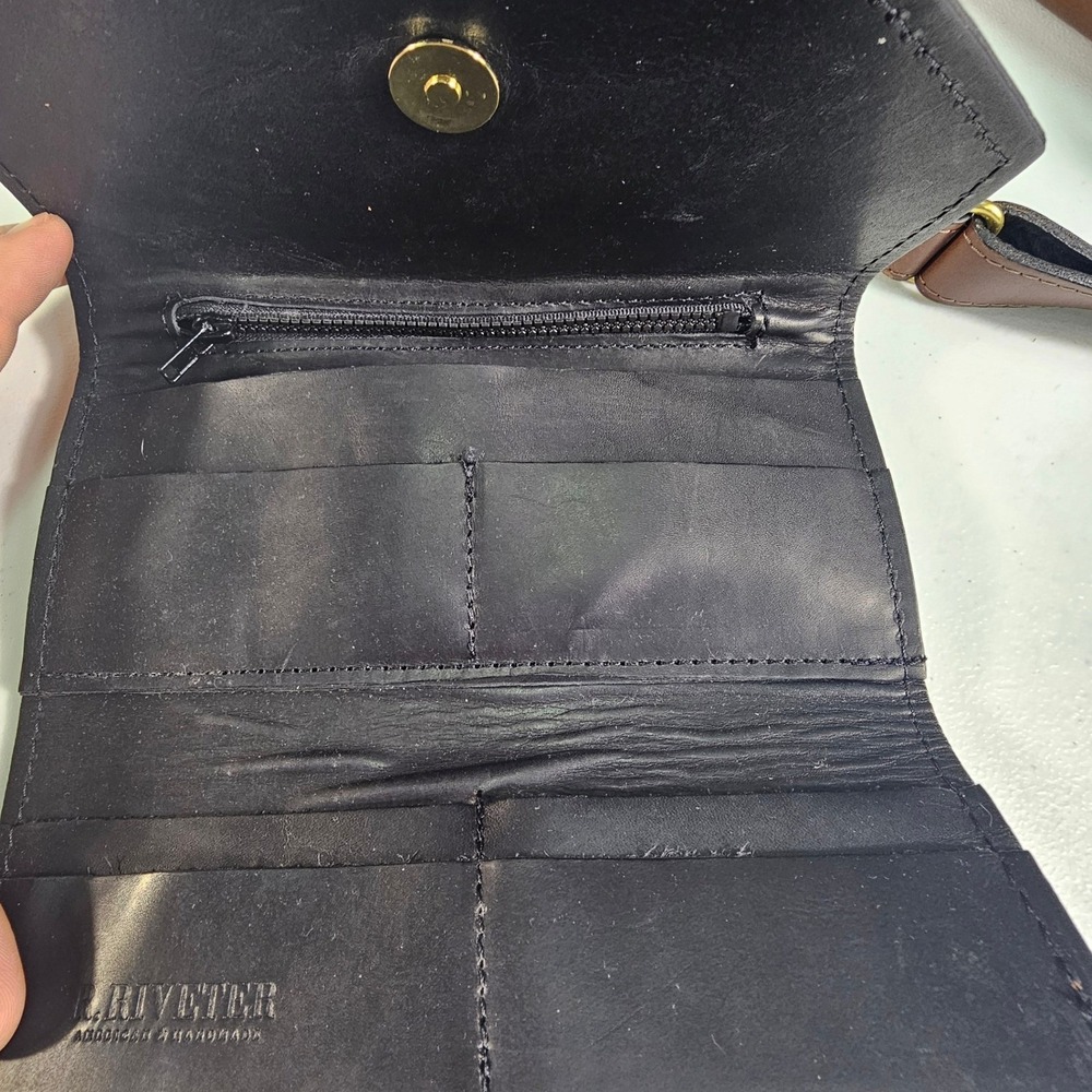 R. Riveter Standard Patton Canvas Leather Shoulder Bag - Wallet Set Mandala EUC - Picture 9 of 15